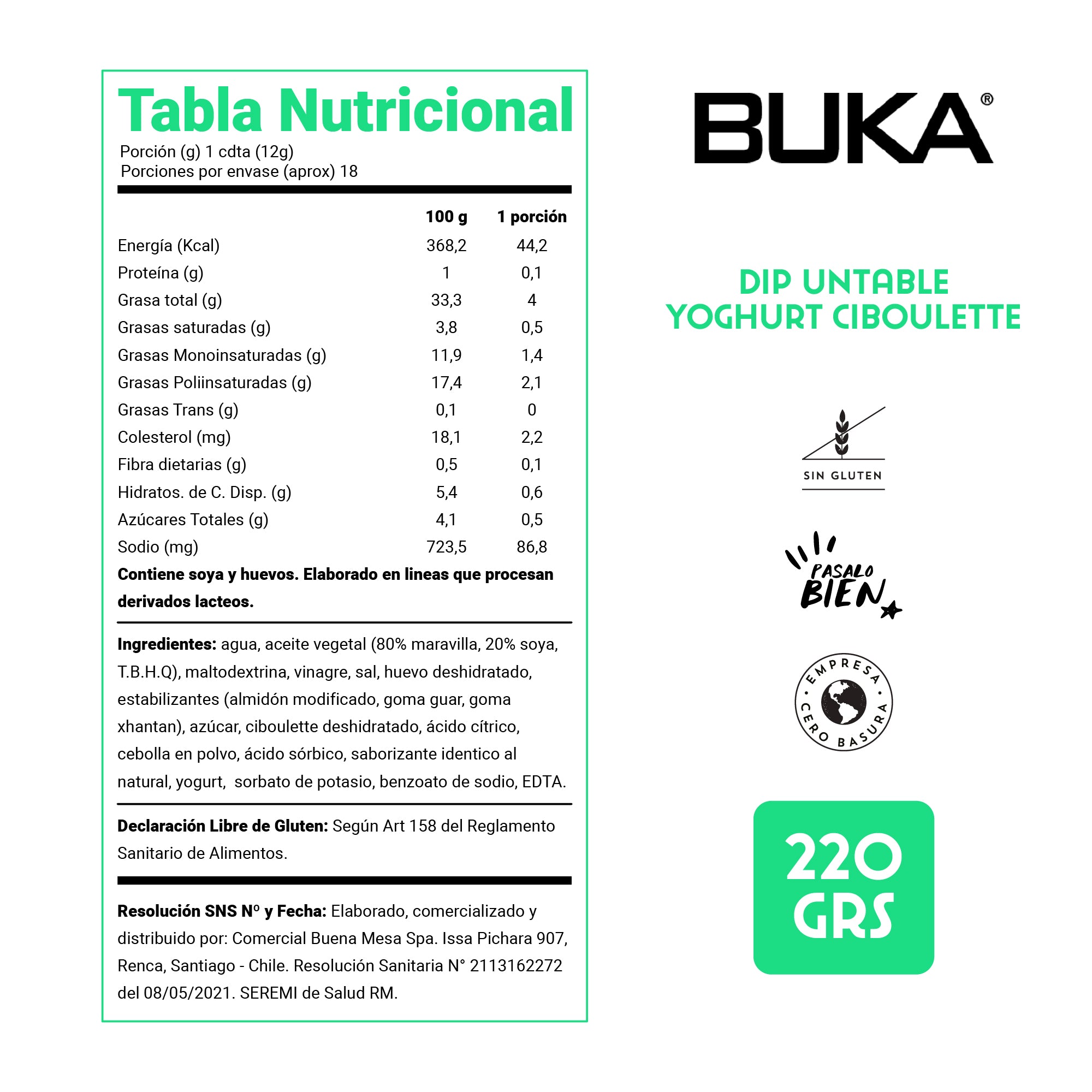 Dip Yogurt Ciboulette 220g