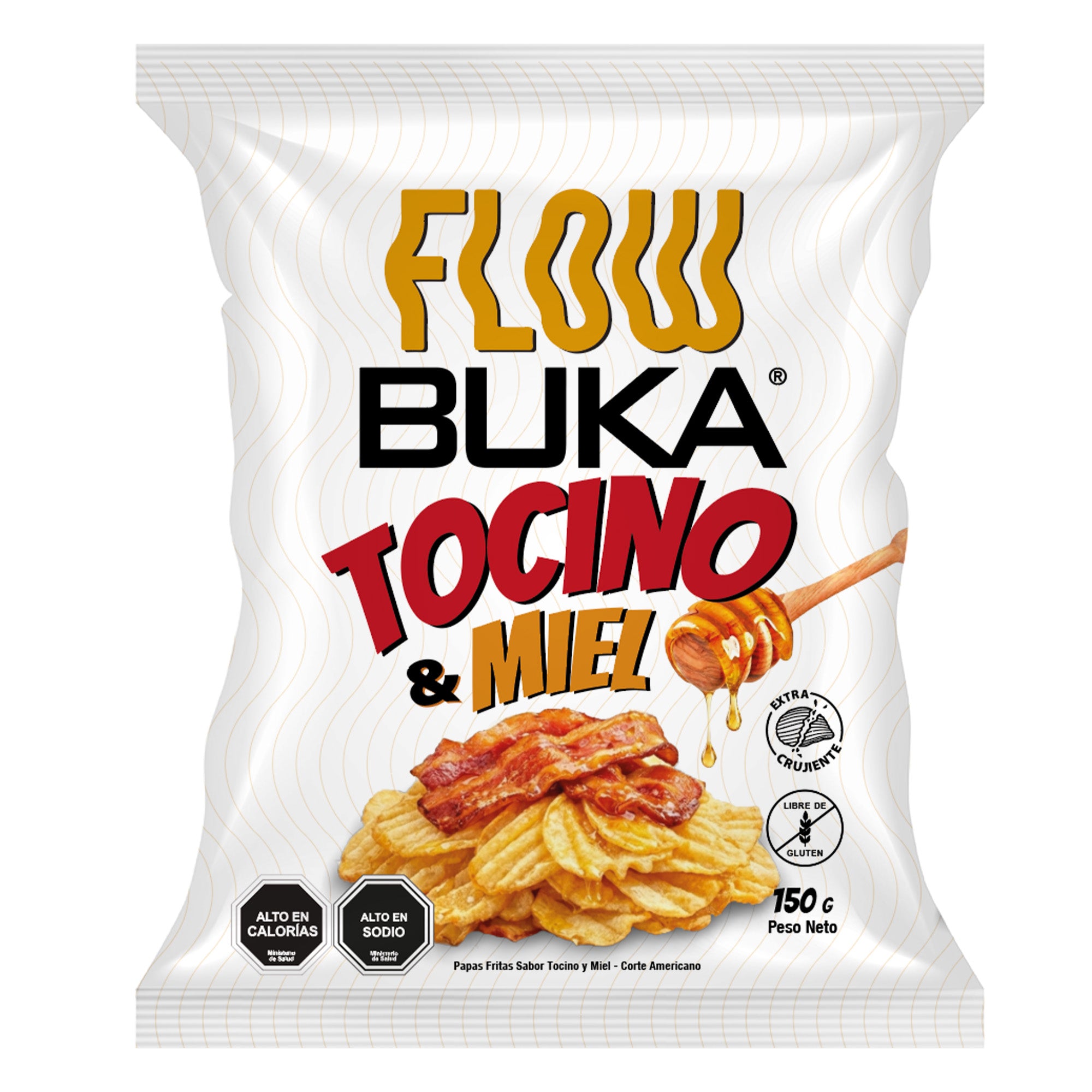 Papas Fritas FLOW Tocino Miel 150g Corte Americano