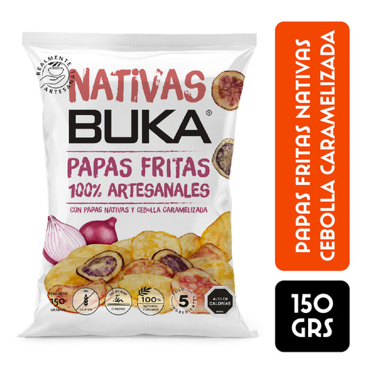 PAPAS FRITAS CON PAPA NATIVAS CEBOLLA CARAMELIZADA 150 GRS