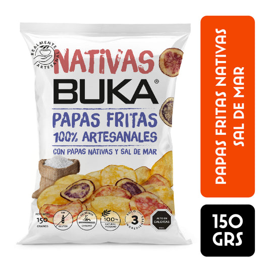 PAPAS FRITAS CON PAPA NATIVAS SAL DE MAR 150 GRS