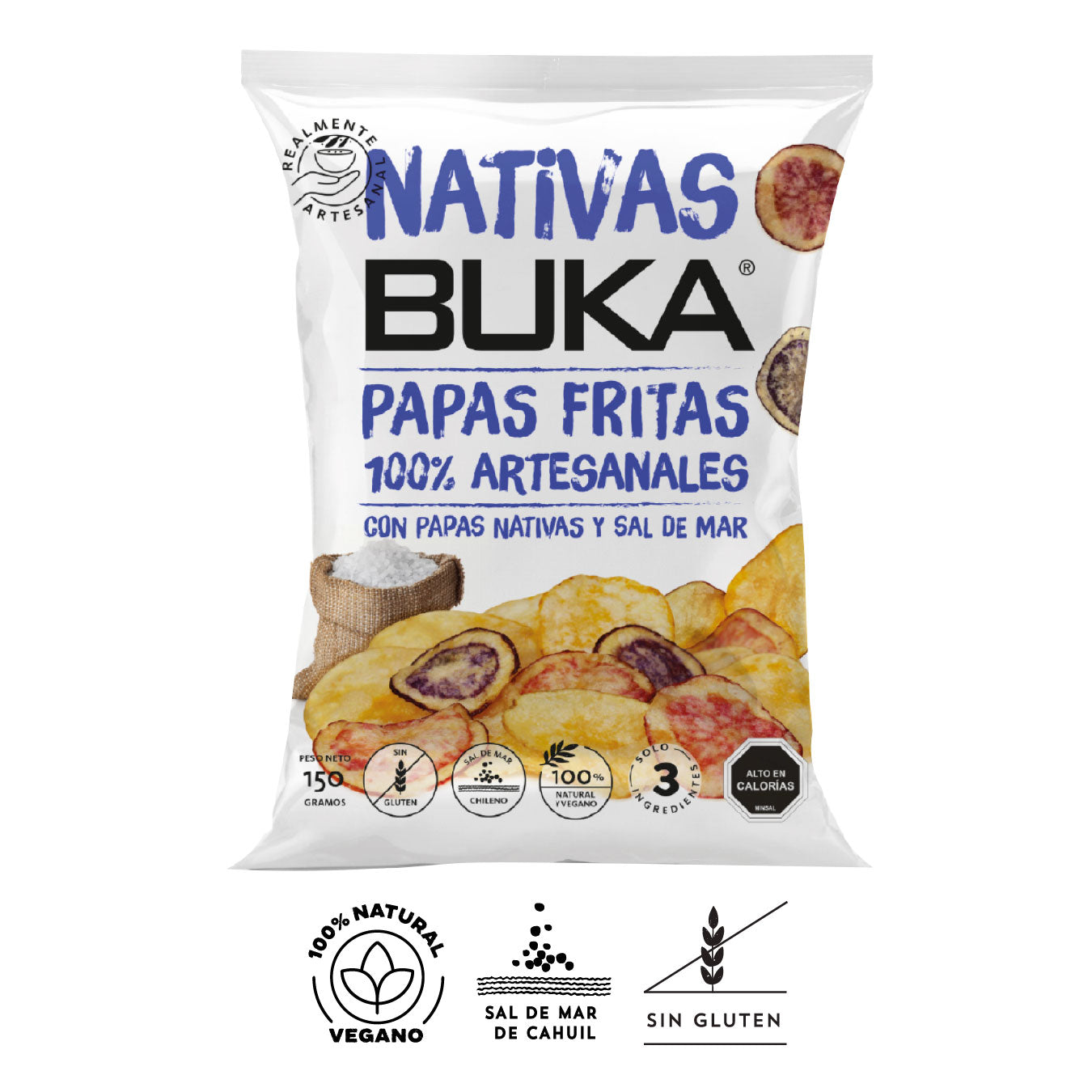 Papas Fritas con Papas Nativas Sal de Mar 150g